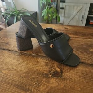 Michael Kors Block Heel Sandal Mules - Size 8